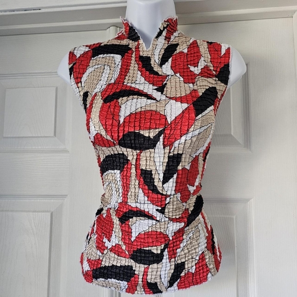 Avant garde patterned stretch blouse - Picture 1 of 3